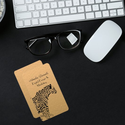 アートデコ金ゴールドとブラックジャガーの名刺 名刺