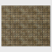 アートデコ金ゴールドブラックタイル模様 ラッピングペーパー (フラット)