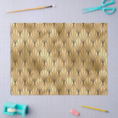 アートデコ金ゴールドブラックタイル模様 薄葉紙 (クラフト)