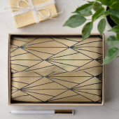 アートデコ金ゴールドブラックタイル模様 薄葉紙 (ギフト)