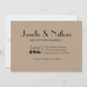 アートデコ風のグatsbyスタイルの保存日付通知カード| 5x7インチのチケット招待状 招待状 (裏面)