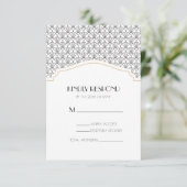 アートデコ風返信/出欠確認用挿入カード サンキューカード (スタンド正面)