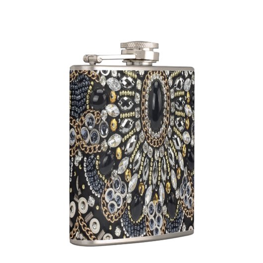 アートデコ黒と金ゴールドボヘミアン模様 フラスク (右)
