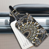 アートデコ黒と金ゴールドボヘミアン模様 ラゲッジタグ