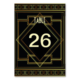 アートデコ黒と金ゴールド素晴らしギャツビー結婚ズ テーブルナンバー