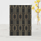 アートデコ黒と金ゴールド カード (黄色い花)