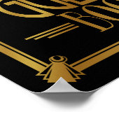 アートデコ20'sスタイルの「ゲストブック」プリント ゴールド ポスター (角)