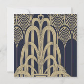 アートデコ50歳誕生日パーティー 1920年代 フラッパーガール 招待状 (裏面)