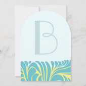 アートデコ アクア シトラス イエロー スワール 招待状 (裏面)