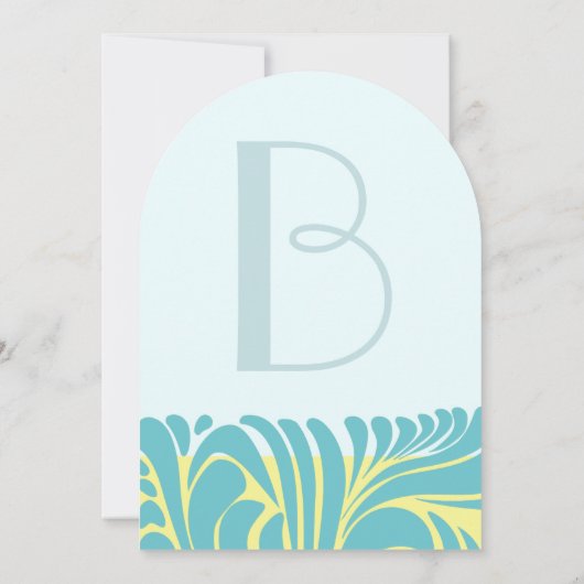 アートデコ アクア シトラス イエロー スワール 招待状 (裏面)