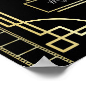 アートデコ ウェディング フォトブース ゴールド ブラック パーティー サイン (角)