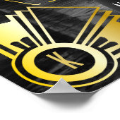 アートデコ ウェディング レセプション ウェルカム ゴールド フォト ポスター (角)