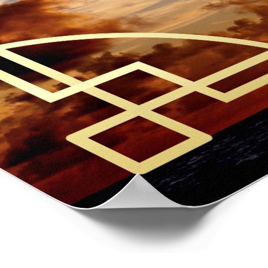 アートデコ ウェディング レセプション ウェルカム 写真を追加 ポスター (角)