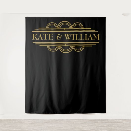 アートデコ ウェルカム ウェディング フォトブース 背景 タペストリー (正面)