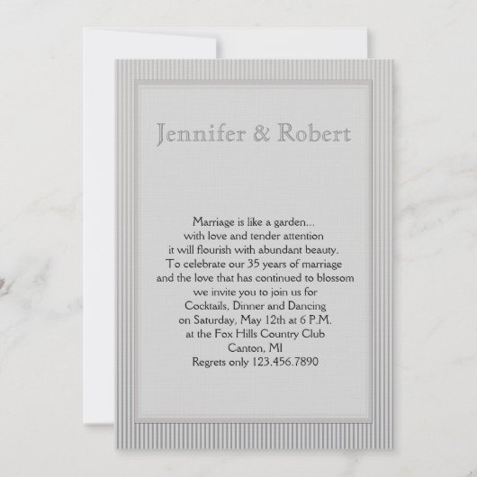 アートデコ エレガント ストライプ アニバーサリー 招待状 (正面)