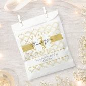 アートデコ オーシャンウェーブ パターン ゴールドグリッター タツノオトシゴ フェイバーバッグ (クリップ留めされた状態)