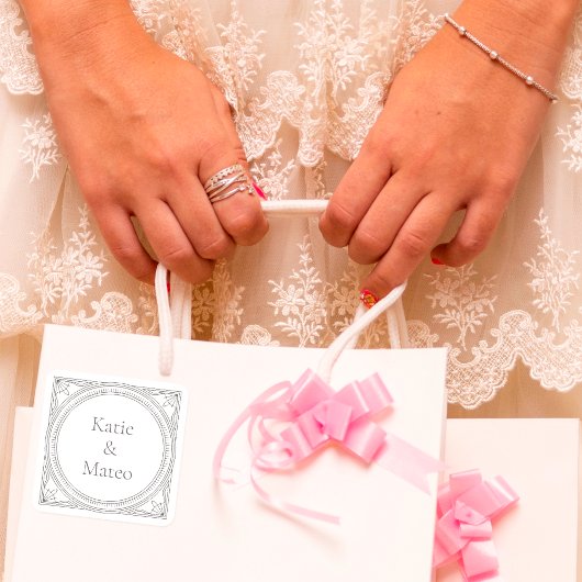 アートデコ カスタム カップル名 エレガント スクエアシール