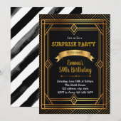 アートデコ ガッツビー 1920年代 レトロな招待状 招待状 (正面/裏面)