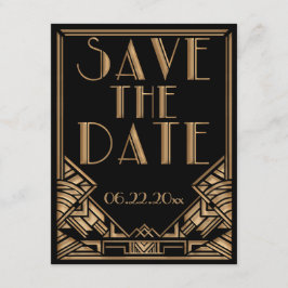 アートデコ ガツビースタイルの結婚式 Save the Date セーブザデート