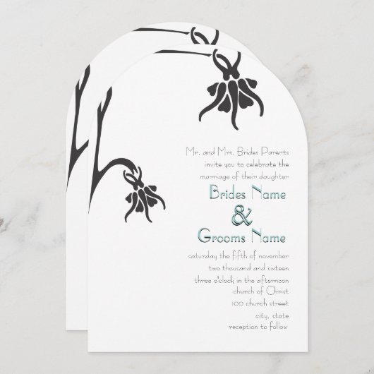 アートデコ キリスト教 ダイカット ウェディング 招待状 (正面/裏面)