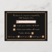 アートデコ・ギャツビースタイルの結婚式の出欠確認カード 出欠カード (裏面)