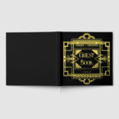 アートデコ・ギャツビー20のブラック実在フォイル金ゴールド ゲストブック (全面)