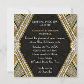 アートデコ グラム スパークル 婚約 パーティー 招待状 (裏面)