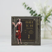 アートデコ グレートギャツビー 1920年代 ブラidal Shower Rd 招待状 (スタンド正面)