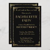 アートデコ ゴールドホイル ブライズテイル パーティー招待状 招待状 (正面/裏面)