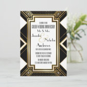 アートデコ ゴールド ウェディング アニバーサリー インビテーション (スタンド正面)