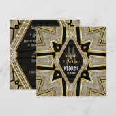 アートデコ ゴールド ダイヤモンド ウェディング 招待状 (正面/裏面)
