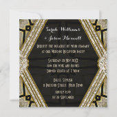 アートデコ ゴールド ダイヤモンド ウェディング 招待状 (裏面)