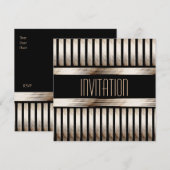 アートデコ ゴールド ブラック セピア 招待状 (正面/裏面)