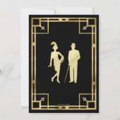 アートデコ ゴールド Roaring 20s 殺人ミステリー パーティー 招待状 (裏面)
