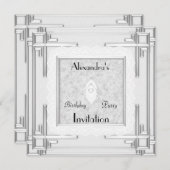 アートデコ シルバー ホワイト 招待状 (正面/裏面)