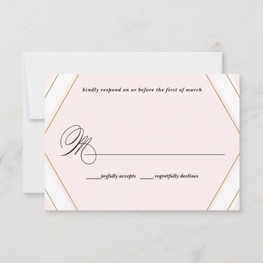 アートデコ・ジオメトリック・ダイヤモンド・ウェディング・招待状 招待状 (正面)