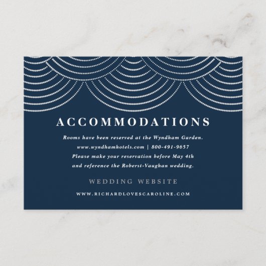 アートデコ ストリング ライト 封筒カード ネイビーブルー エンクロージャーカード (正面)