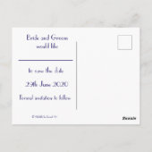 アートデコ セピア クラウド セーブ・ザ・デート ポストカード (裏面)