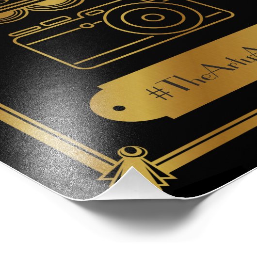 アートデコ，ソーシャルメディ結婚アのサイン，ハッシュタグ フォトプリント            (角)