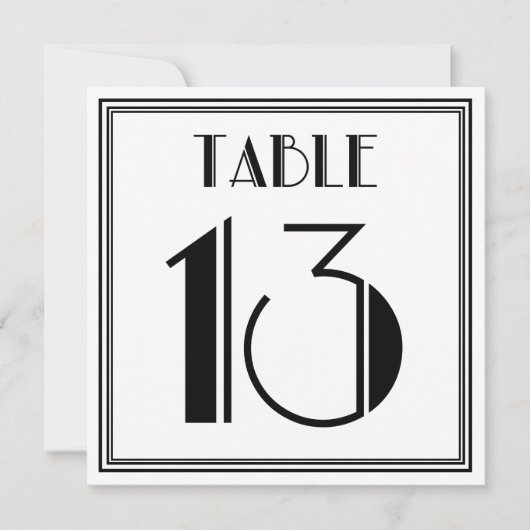 アートデコ テーブルナンバー13 招待状 (正面)