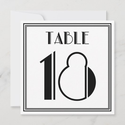アートデコ テーブルナンバー18 招待状 (正面)