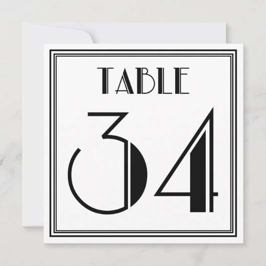 アートデコ テーブルナンバー34 招待状 (正面)