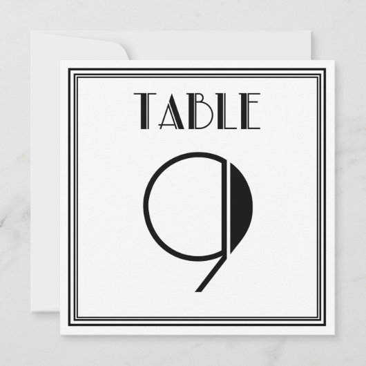 アートデコ テーブルナンバー9 招待状 (正面)