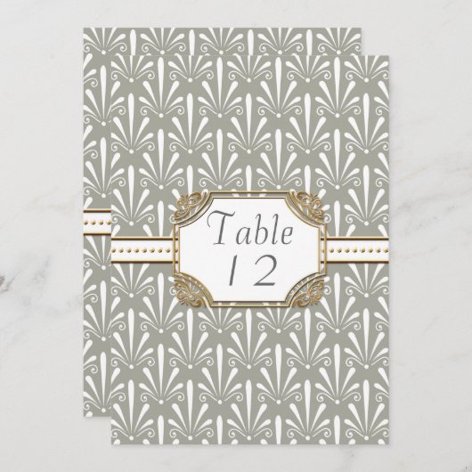 アートデコ・ヌーベル・モダン シェルパターン テーブルナンバー (正面/裏面)