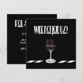 アートデコ・ノワール・シックなカクテルパーティー 招待状 (正面/裏面)