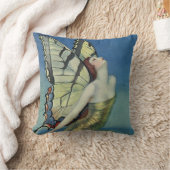 アートデコ バタフライ クッション (ブランケット)