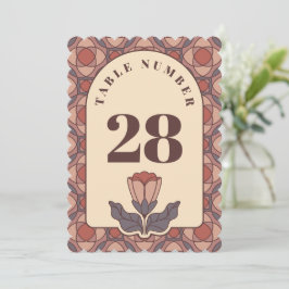 アートデコ フラワー ウェディング テーブル ナンバー カード レトロ