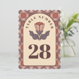 アートデコ フラワー ウェディング テーブル ナンバー カード レトロ