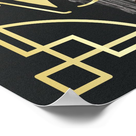 アートデコ ブライダルシャワー あなたの写真を追加 ゴールド ウェルカム ポスター (角)