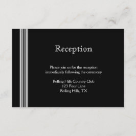 アートデコ ブラックホワイト メダリオン ウェディング レセプション エンクロージャーカード